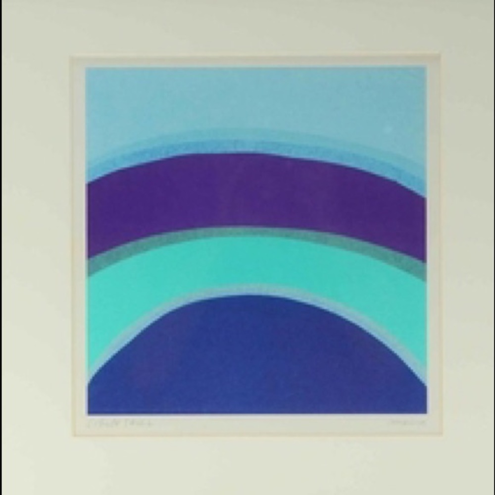 AMAINA COBALT SKIES SIGNED FRAMED PRINT